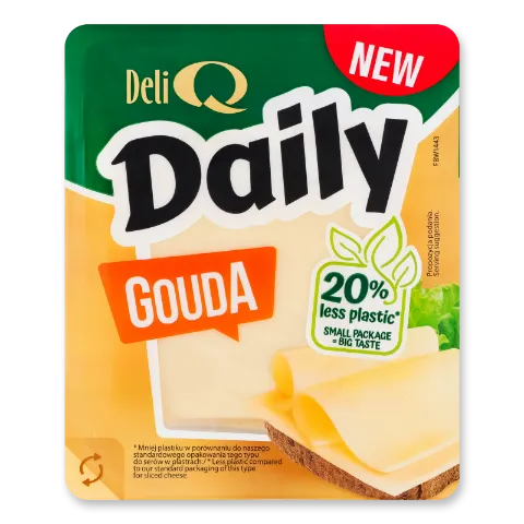 Сир Deli Q Daily Гауда 48% кор/мол слайс