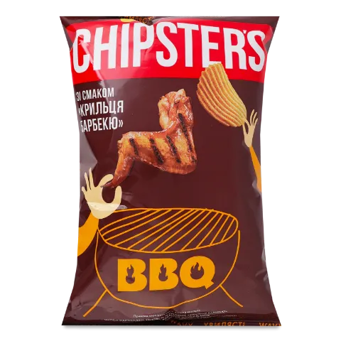 Чипси Chipster's хвилясті смак крильця барбекю