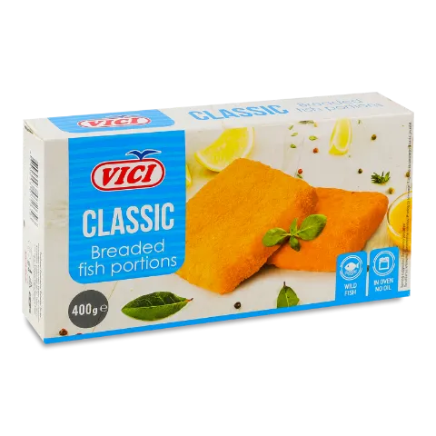 Минтай VICI Classic філе порції в паніровці заморожений