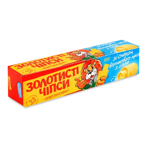 Чипси Золотисті зі смаком вершкового масла з сіллю