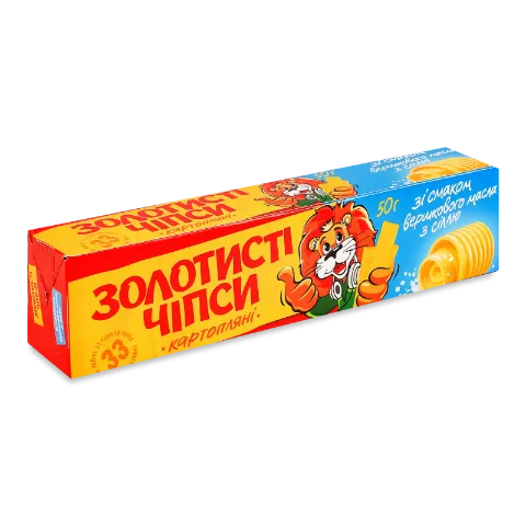 Чипси Золотисті зі смаком вершкового масла з сіллю