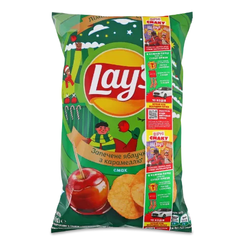 Чипси Lay's картопляні зі смаком запечені яблучка з карамеллю