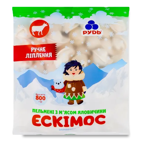 Пельмені Рудь Ескімос з м'ясом яловичини