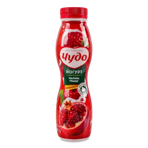 Йогурт Чудо Малина гранат 2,5%, пляшка