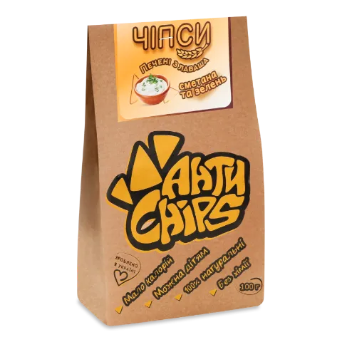 Чипси АнтиChips зі смаком сметана-зелень