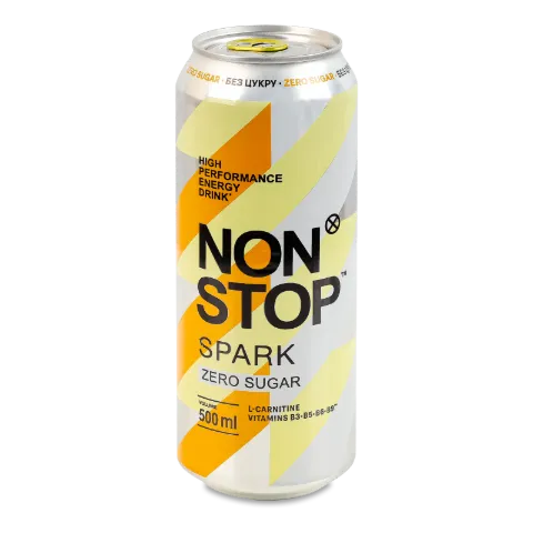 Напій енергетичний Non Stop Spark безалкольний без цукру з/б