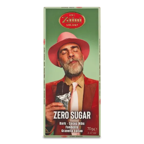 Шоколад чорний Zaini з подр какао-бобами без цукру