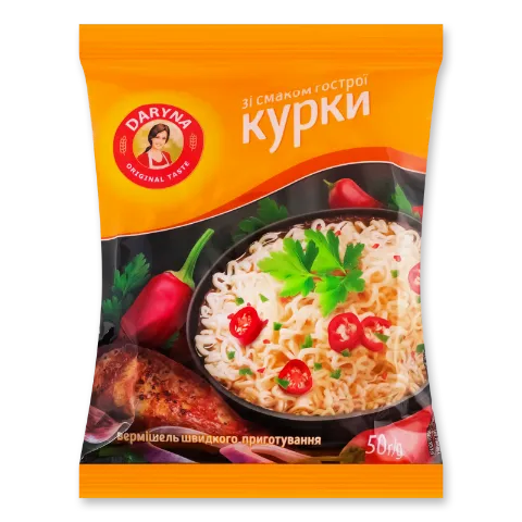 Вермішель Daryna смак гострої курки швидк/приготув