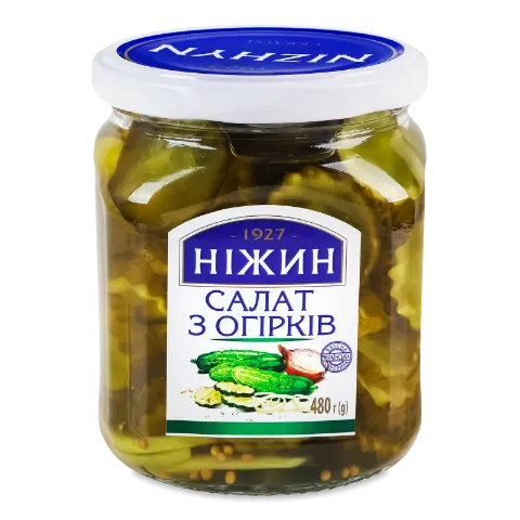 Салат Ніжин з огірків пастеризований с/б