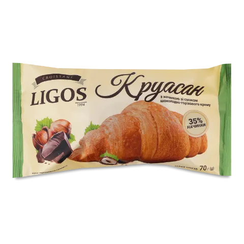 Круасан Ligos з начинк зі смаком шокол-горіх крему