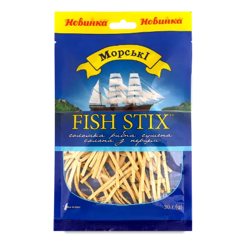 Соломка рибна Морські Fish Stix суш солон з перцем