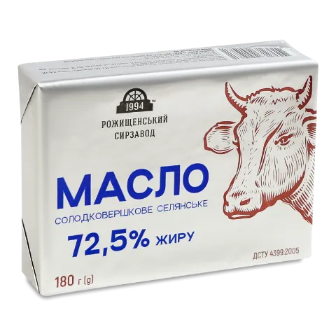 Масло Рожищенський сирзавод 1994 Селянське 72,5%