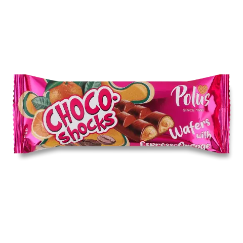 Вафлі Polus Choco-shocks з кавово-апел нач глазур