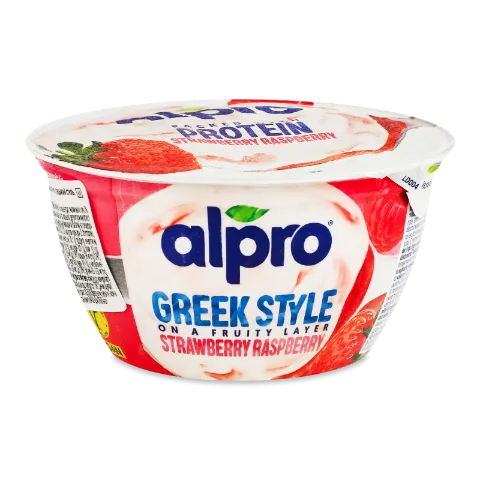 Продукт соєвий Alpro з полуницею та малиною ферментований