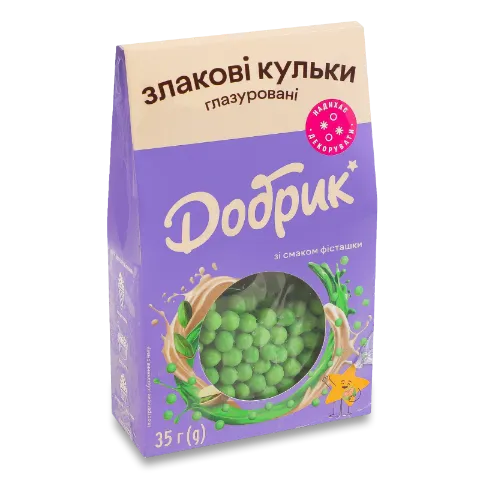 Драже Добрик кульки злакові смак фісташки глазуров