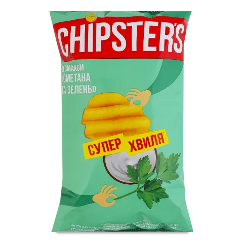 Чипси Chipster's велика хвиля сметана та зелень