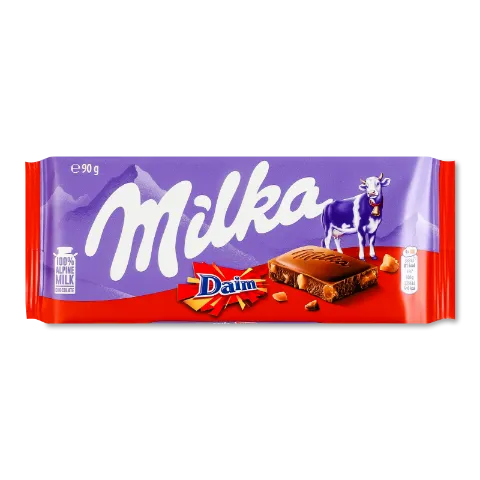 Шоколад мол Milka зі шматоч хрумк карам з мигдалем