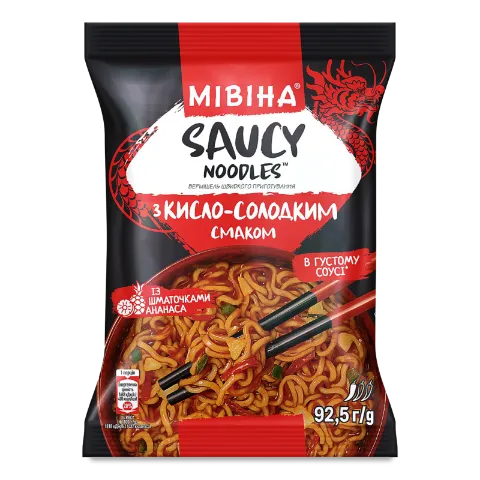 Вермішель Мівіна Saucy noodles з кисло-солодким смаком