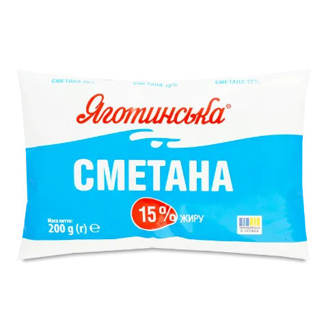 Сметана Яготинська 15% п/е