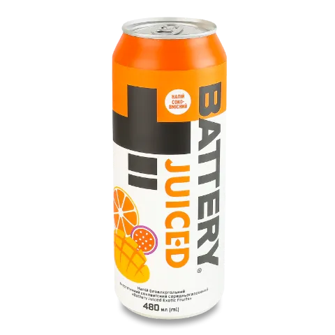 Напій енерг Battery Juiced Exotic fruits б/а з/б