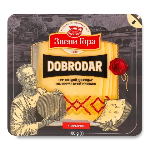 Сир Звени Гора Добродар 50% скибочки