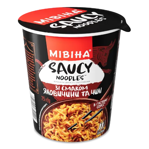 Вермішель Мівіна Saucy noodles смак ялович та чилі
