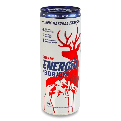 Напій енергетичний соковий Energia by Borjomi зі смаком Вишні з/б
