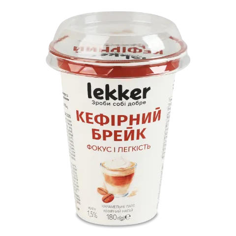 Напій кефірний Lekker Карамельне лате 1,5% ст