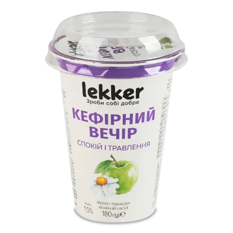 Напій кефірний Lekker Кефірн вечір яблук ромаш1,5%