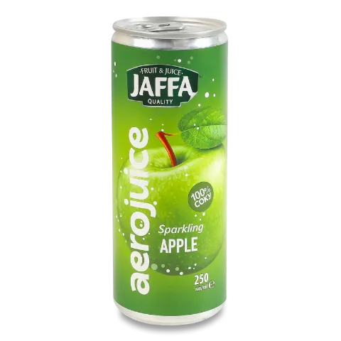 Сік Jaffa Aerojuice яблучний відновлений газований пастеризований з/б