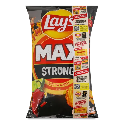 Чипси Lay's Max Strong зі смаком чилі та лайму