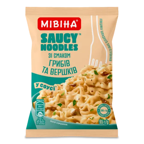 Локшина Мівіна SaucyNoodles смак грибів та вершків