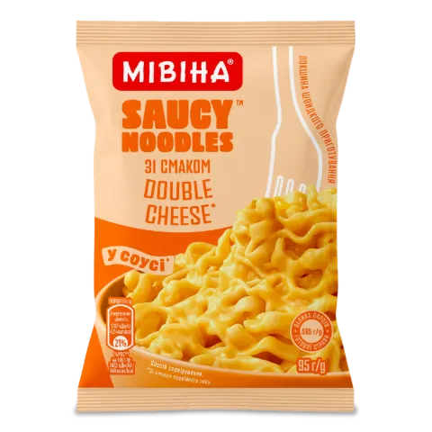 Локшина Мівіна Saucy noodles смак подвійного сиру