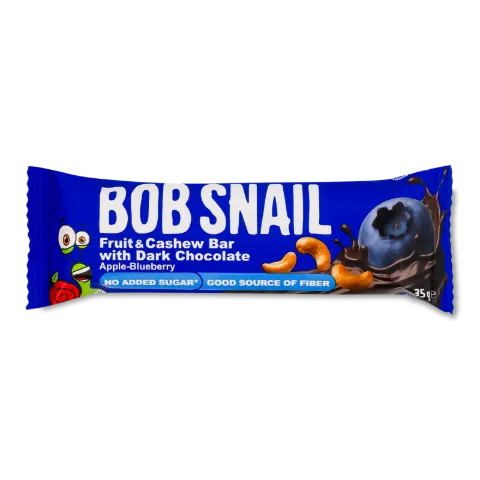 Батончик Bob Snail ябл-чор-кеш-кріс кіноа чорн шок