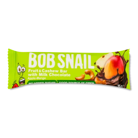 Батончик BobSnail ябл-манго-кеш-кріс кіноа мол шок