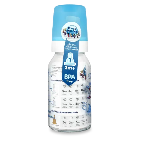 Бутылка Canpol babies стеклянная120мл с рис 42/202