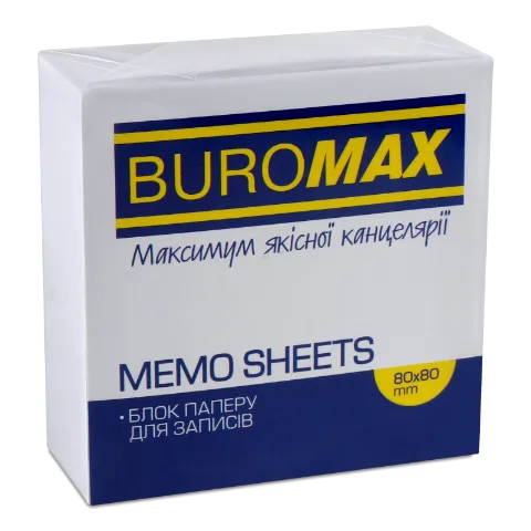 Блок бумаги Buromax белая 80х80/300л склеенный