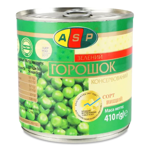 Горошок ASP консервований в/г