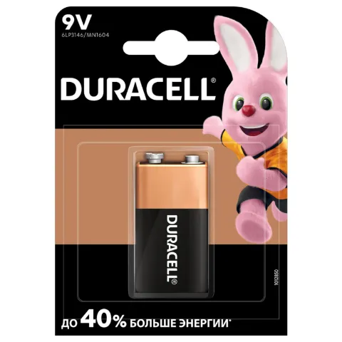 Батарейка алкалиновая Duracell Basic 9V 6LF22
