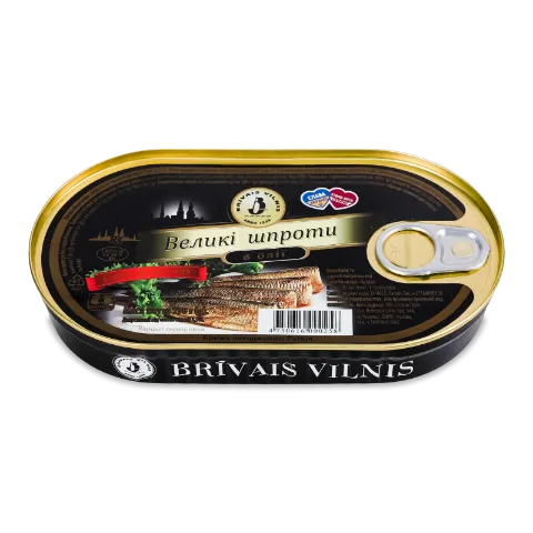 Шпроты Brivais Vilnis крупные в масле с ключем