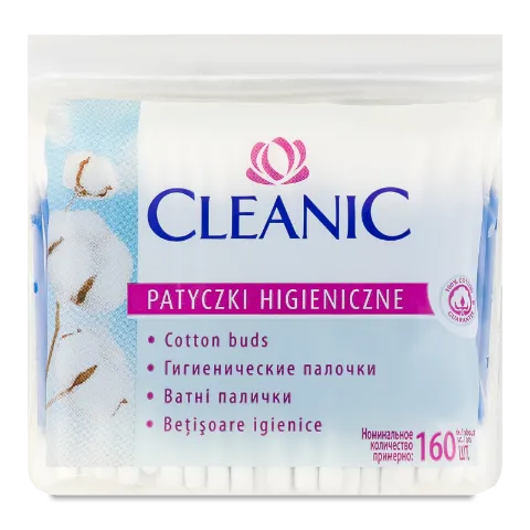 Палочки ватные Cleanic 160 п/э пакет