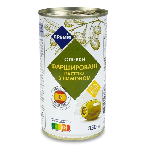 Оливки Премія зеленые фаршированные с лимоном