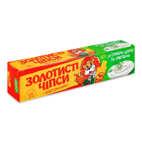 Чіпси «Жайвір» «Золотисті» кріп та сметана
