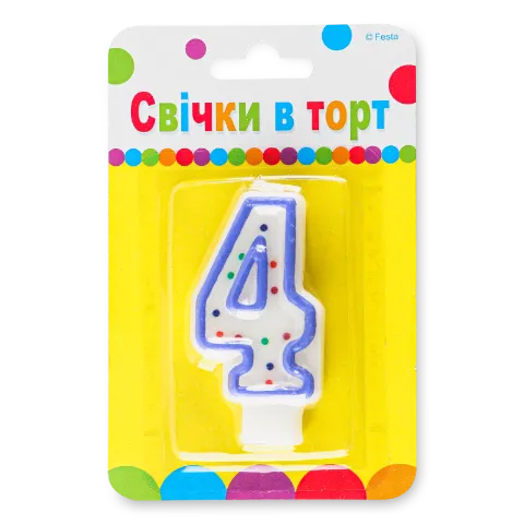 Свеча "4" Party Favors
