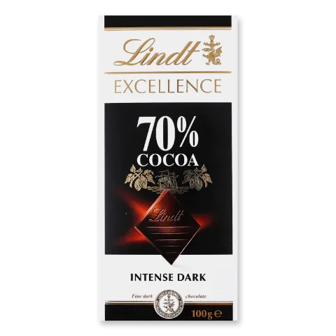Шоколад Lindt Excellence швейцарський чорний гіркий 70% какао