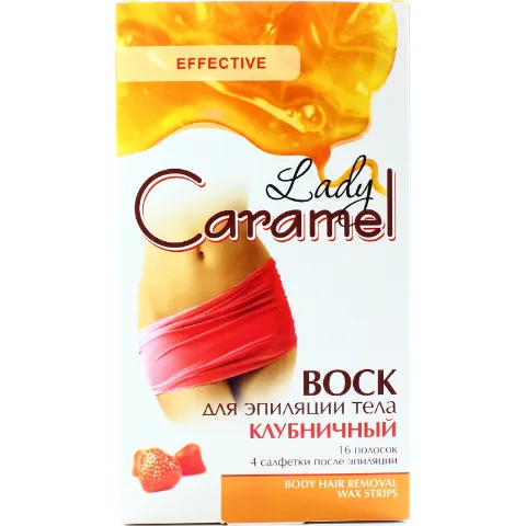 Воск д/депиляции Caramel Клубничный (полоски)