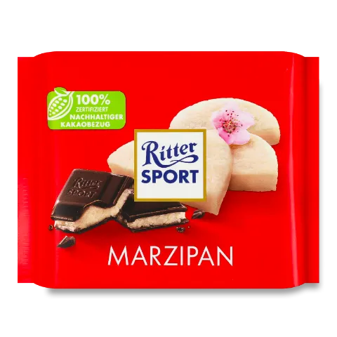 Шоколад Ritter Sport чорний з марципаном