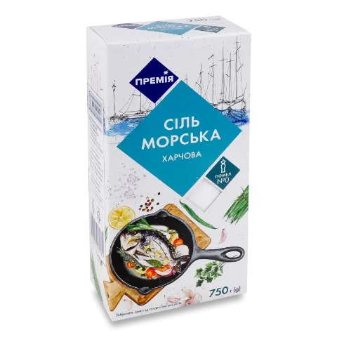 Соль Премія морская помол №0 картонная коробка