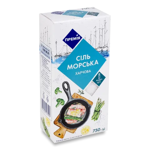 Соль Премія морская помол №1 картонная коробка