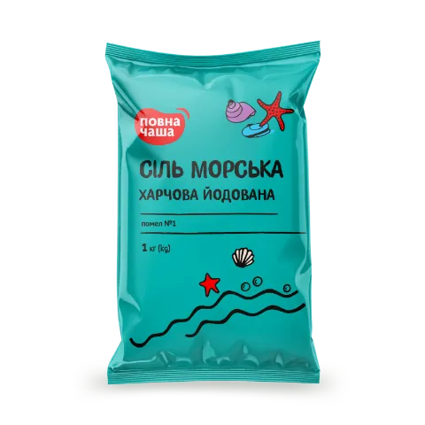 Соль Повна Чаша морск йодир помол №1 не калибр п/э